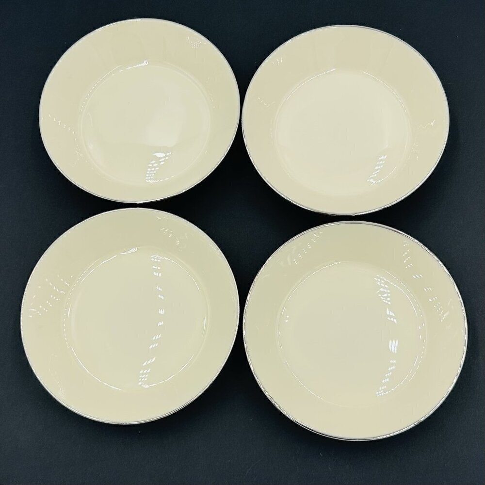 Lenox Rapture Fruit Dessert 5 5/8" Bowls Platinum Rim USA Set of 4